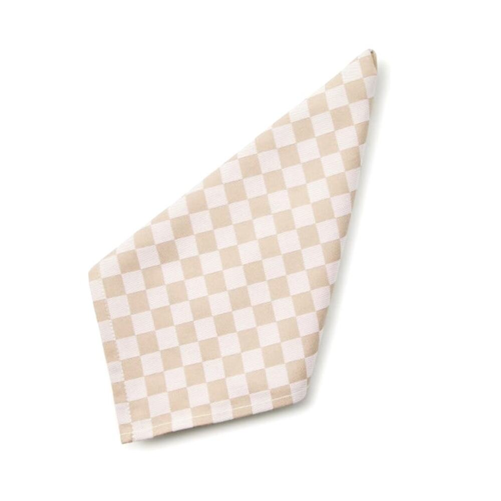 NEW Mackenzie-Childs Flax Check Cotton Napkin Set of 4
